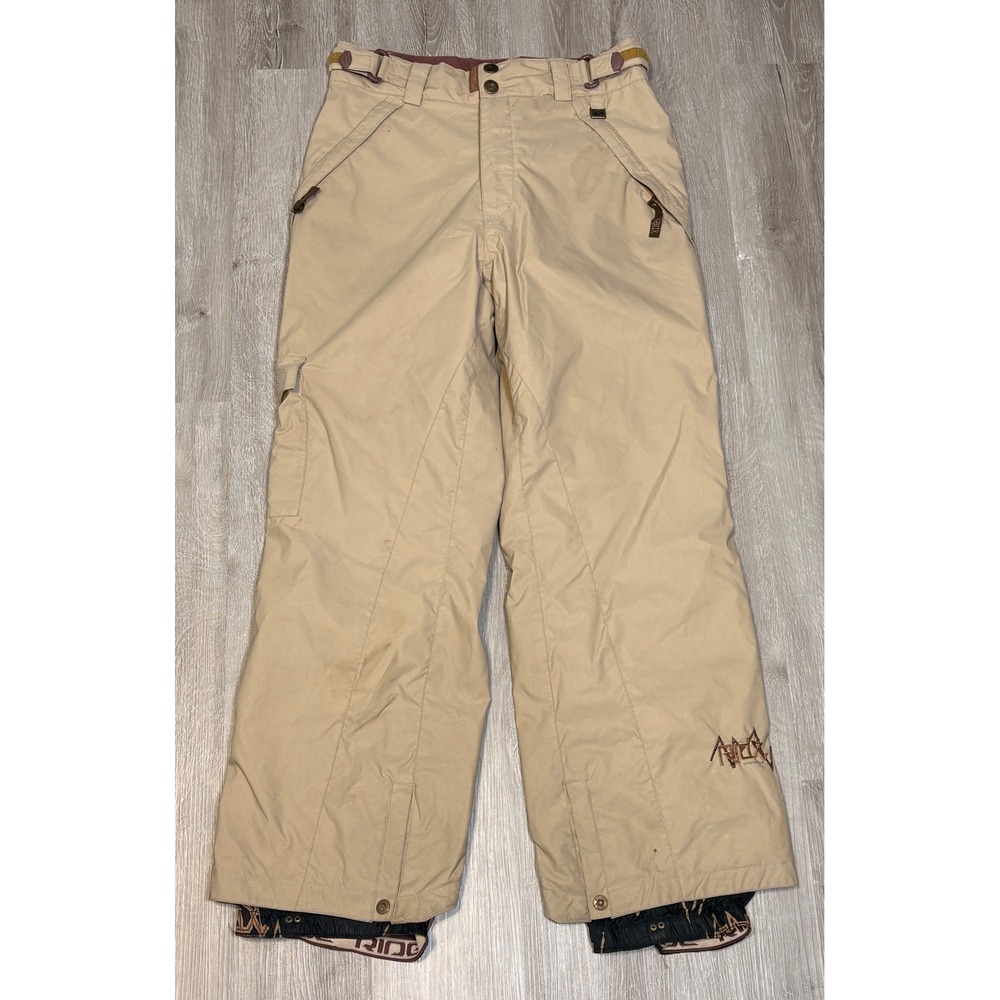 Ride Snowboards Mens Tan Waterproof 5k Breathable Snow Pants Size Small Cargo
